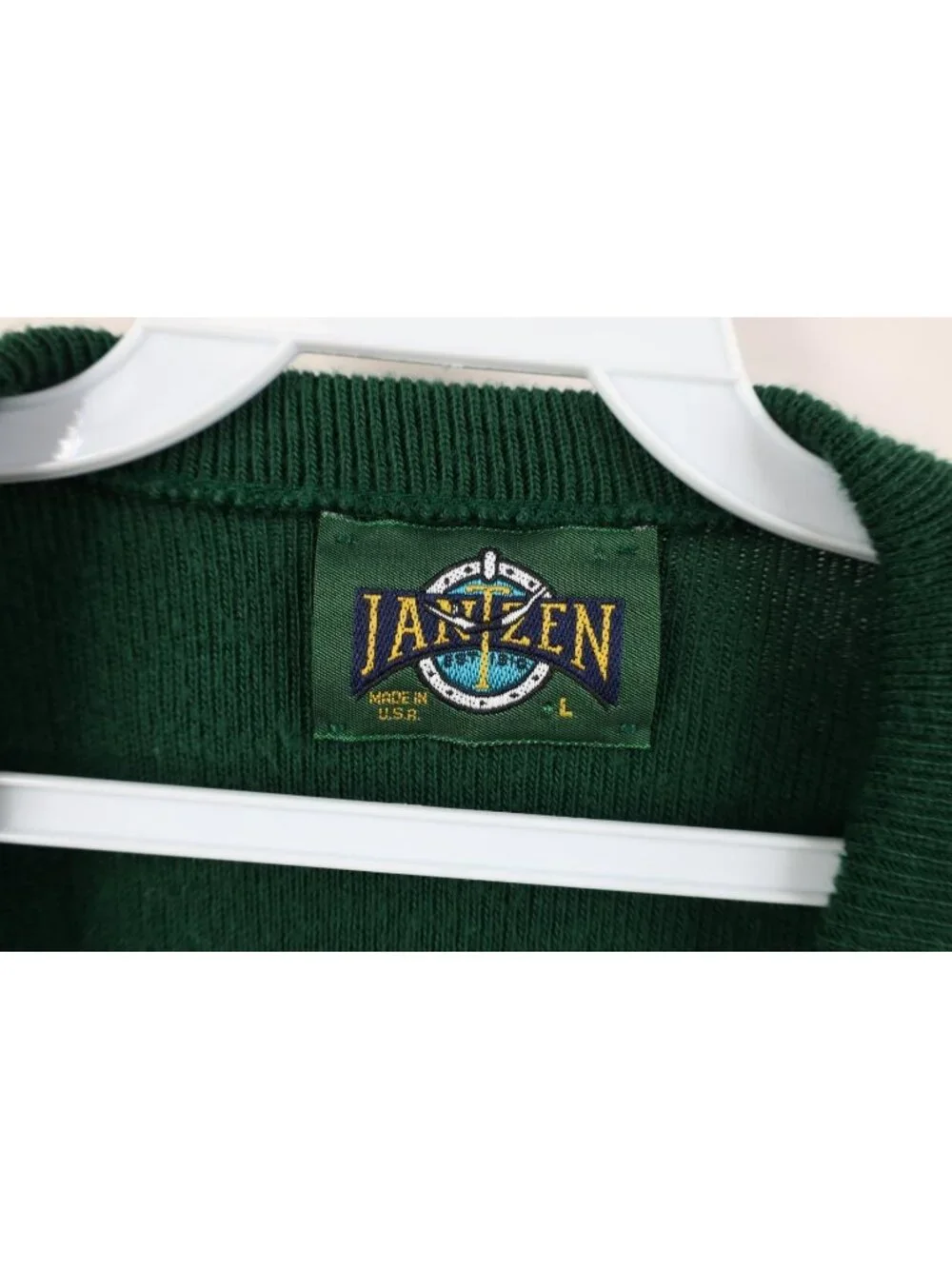 Vtg 90s Mens Large Blank The Masters Golf Golfing Knit V-Neck Sweater Green USA